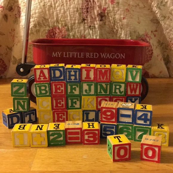 Other - Little Red Wagon, vintage, with blocks